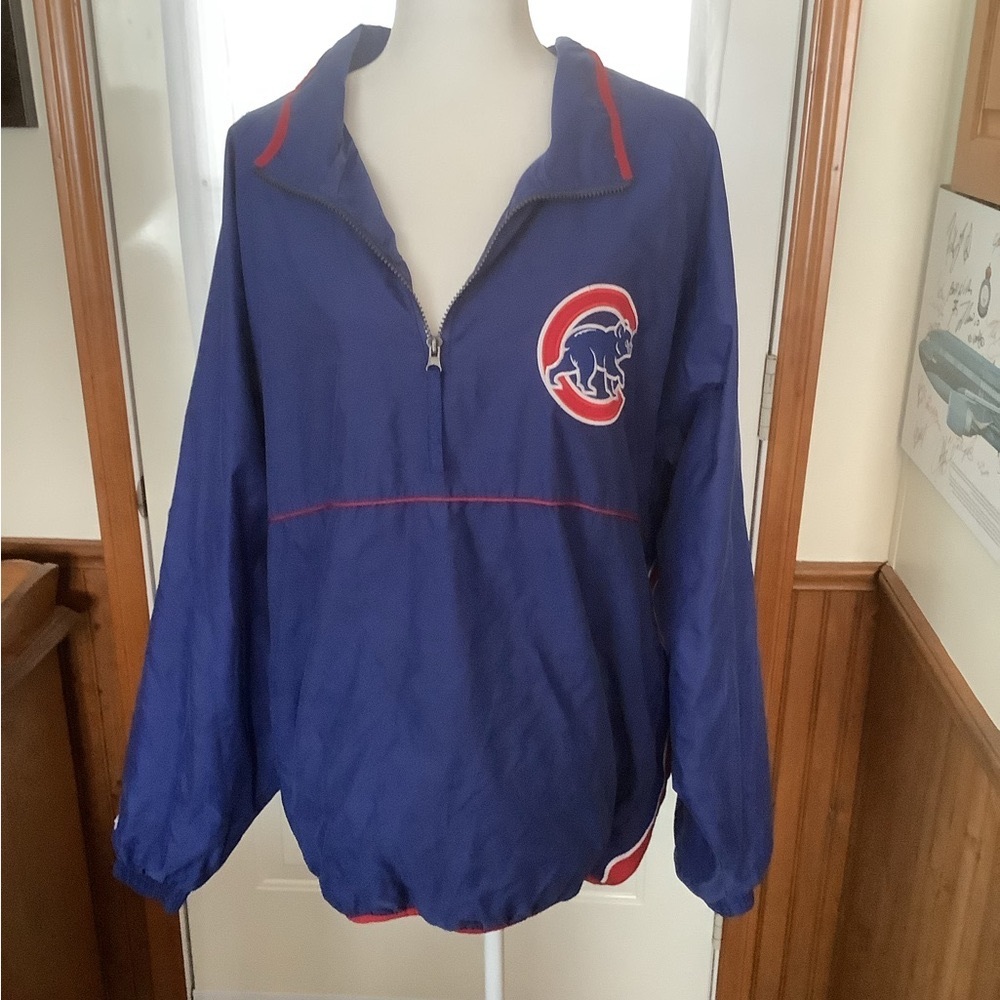 MLB Chicago Cubs Majestic 1/4 Zip Pullover Jacket- XL